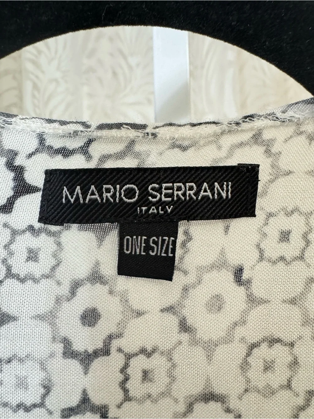 Mario Serrani Black and White Kimono Cover Up- One Size